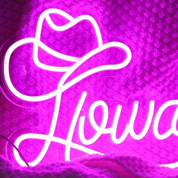 HOWDY COWBOY HAT NEON LED SIGN - Picture 5 of 6